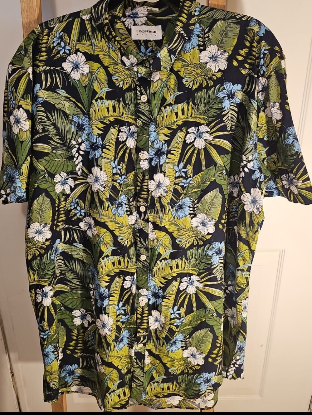 Lindbergh Tropical Floral Button-Up Shirt - Black, Green, Blue, White